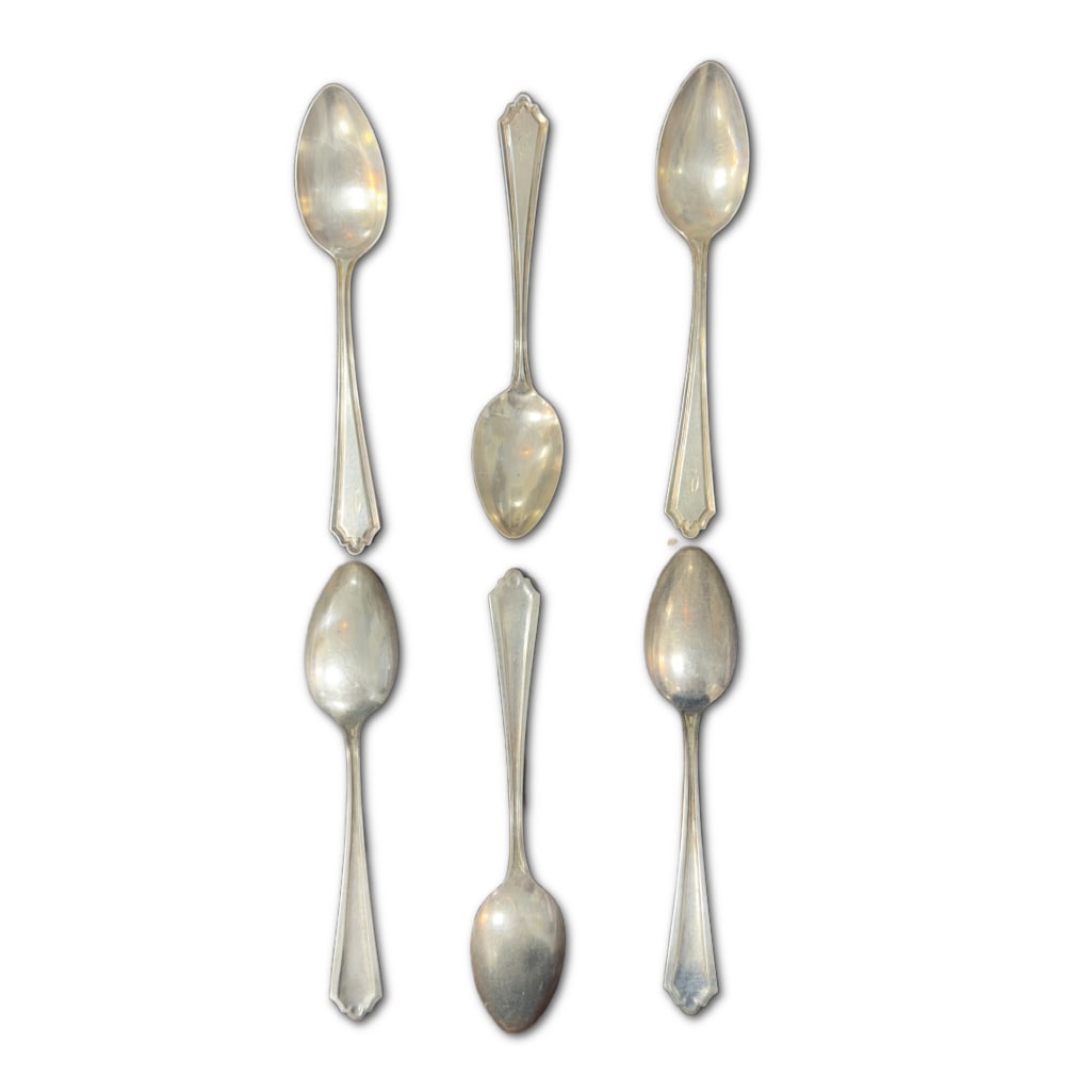 Lot of 6 Alvin Silversmith Sterling Silver Serving Spoons (1 of 3)