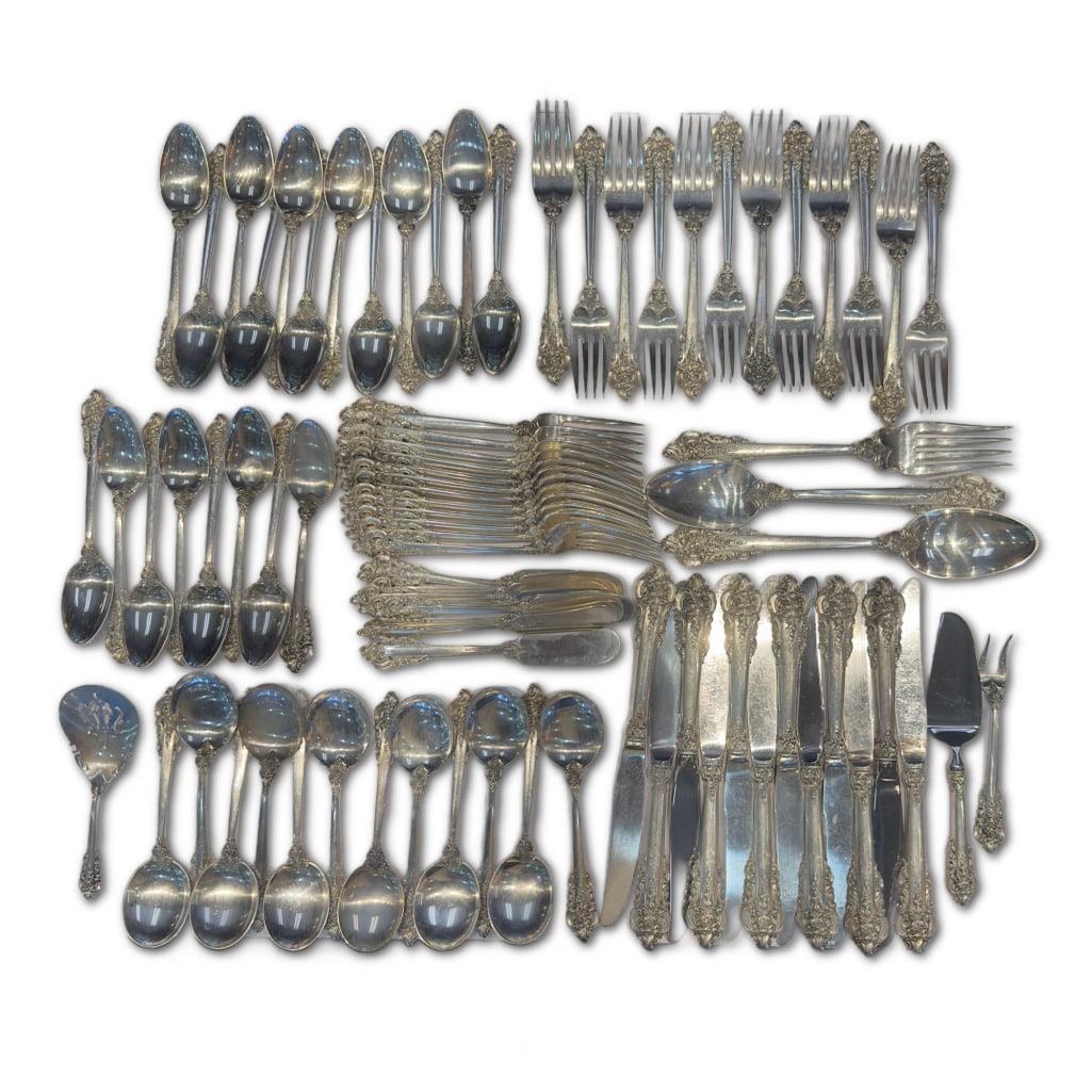 84 Piece Wallace "Grand Boroque" Sterling Silver Flatware Set (1 of 13)