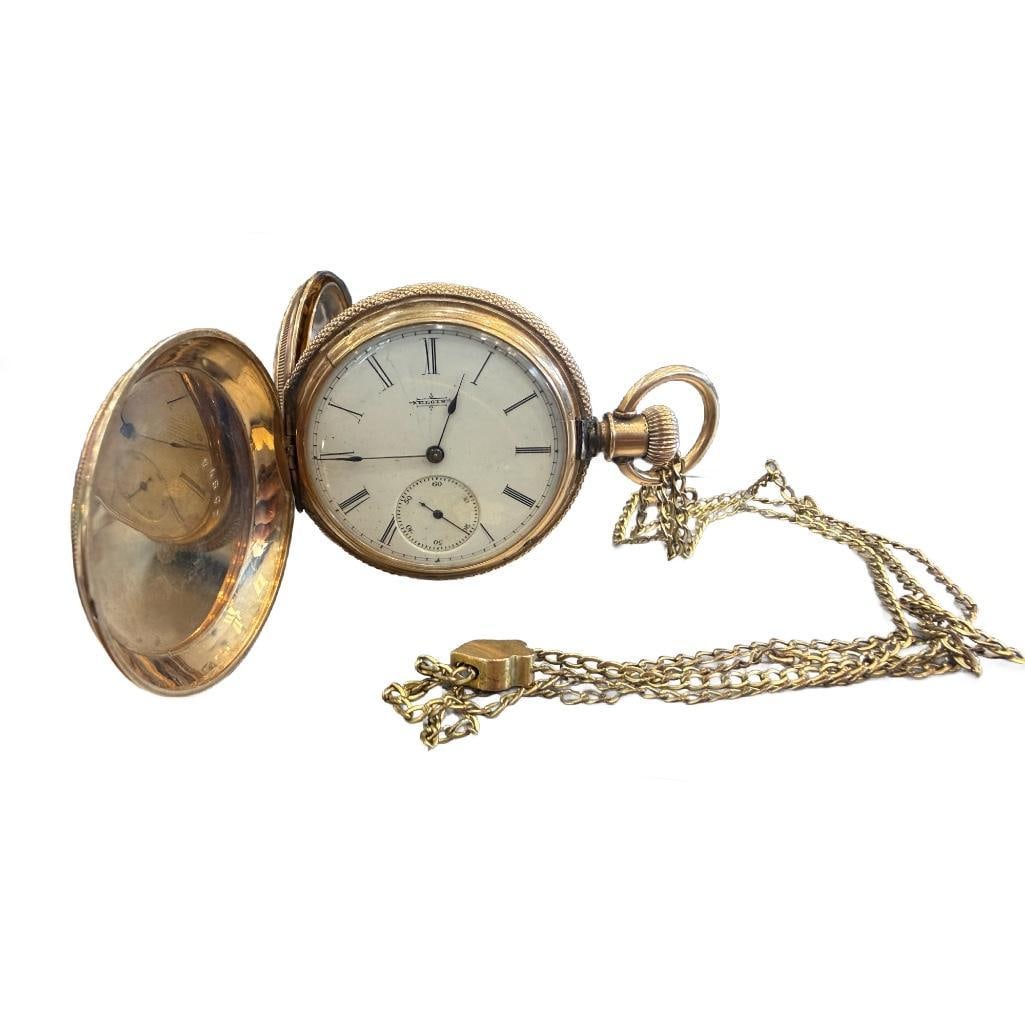Ladies Elgin Pocket with Fob: Ladies Elgin Pocket with Fob with B & Co. Gold Filled Case. Provenance of Estate: The estate comes from a storied 19th century Austro-Hungarian Empire family who resided primarily in Prague, Venic