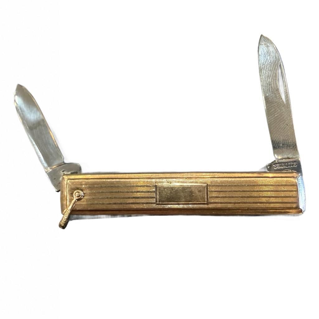 10k YG Antique Pocket Knife: 10k YG Antique Pocket Knife Measuring 2.25 in Length. Patent July 20, 1915