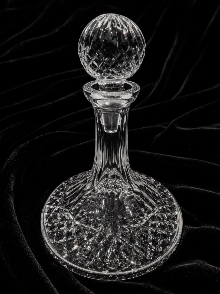 Vintage Irish Waterford Crystal Alana Ship's Decanter: Vintage Waterford Crystal Alana Ship's Decanter. This lot includes one (1) vintage Waterford Crystal decanter in the Alana pattern. The decanter measures approximately 10" in height and 7