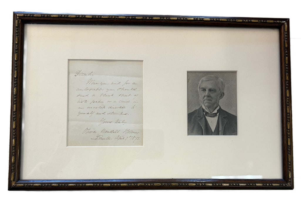 Framed Autograph Letter Signed by Oliver Wendell Holmes, Dated April 7, 1872 (1 of 5)