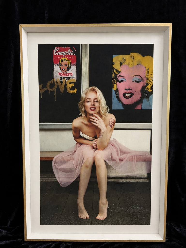 Framed 'New Marilyn' Art Print by Dichotomy: Framed 'New Marilyn' Art Print by Dichotomy. This lot includes one (1) vibrant modern pop-art framed print titled "New Marilyn" by Dichotomy, offering a stylized contemporary homage to