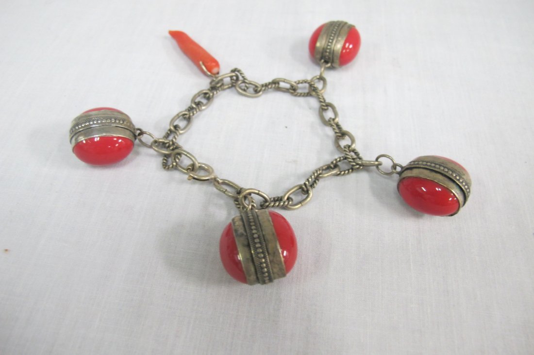 Silver & Coral Bracelet: Silver & Coral Bracelet