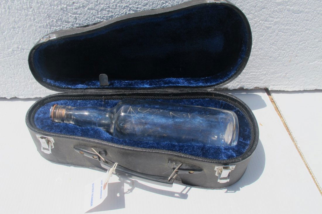Vintage Wine Bottle Violin Case Music Box