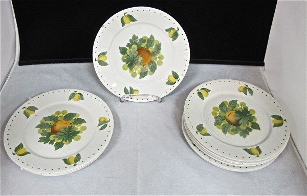 10 Copenhagen Denmark Dessert Plates, 3 Damaged: 10 Copenhagen Denmark Dessert Plates, 3 Damaged