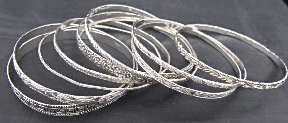 10 Decorative Sterling Silver Bangle Bracelets: 10 Decorative Sterling Silver Bangle Bracelets
