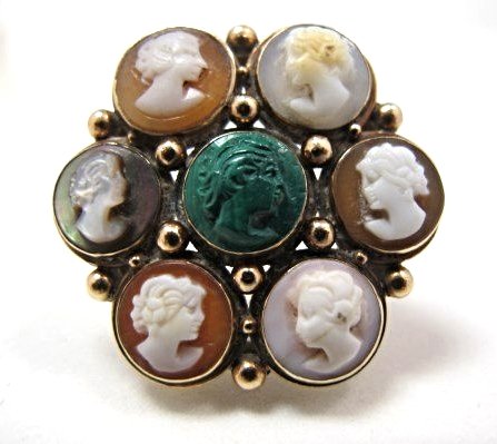 Vintage 14K Yellow Gold Cameo Ring, Size 4: Vintage 14K Yellow Gold Cameo Ring, Size 4