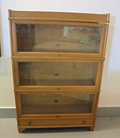 Oak Barrister Bookcase, 3 Stacks and 1 Bottom Drawer,: Oak Barrister Bookcase, 3 Stacks and 1 Bottom Drawer, has Been Refinished, by Hale of Herkimer, New York. 49 1/2"h x 34"w x 11"d