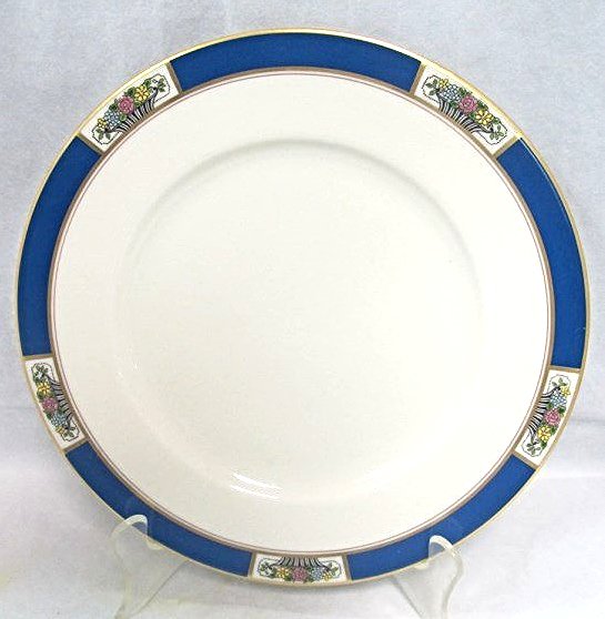11 Marshall Field & Co. Lenox Dinner Plates: 11 Marshall Field & Co. Lenox Dinner Plates, Cobalt Rim, Fine China