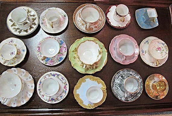 Collection of 15 Assorted Cups and Saucers to Include:: Collection of 15 Assorted Cups and Saucers to Include: Miessen, Limoges, Bavaria, Copeland Spode etc.