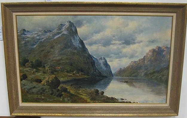 19th Century Landscape, Continental, Oil on Canvas,: 19th Century Landscape, Continental, Oil on Canvas, Framed 46 1/2" x 30 1/2", Unframed 39 1/2"x24"