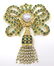 Vintage 18K Pearl, Emerald and Diamond Brooch