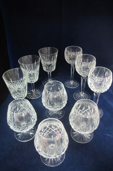 Collection of Waterford Crystal Lismore Pattern to: Collection of Waterford Crystal Lismore Pattern to Include: 4 Cognac, 3 Balloon Wine Glasses and 3 Red Wine