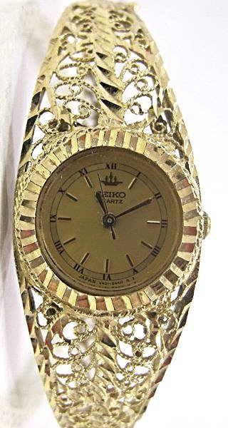 Ladies 14k Yellow Gold Seiko Filigree Bracelet Watch Apr 04 2015 Stuart Kingston In De