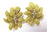 Pair of Vintage 18K Gold & Diamond Floral Clip Earrings - 2