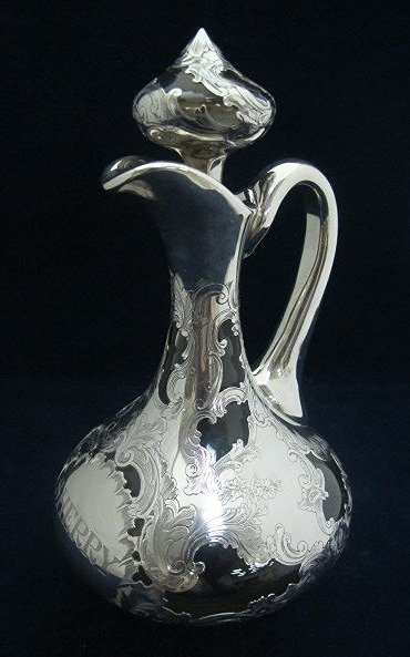 Gorham Sterling Silver Overlay Sherry Ewer with (1 of 2)