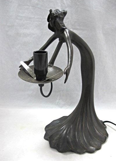 Art Noveau Style Bronze Figural Lamp (1 of 2)