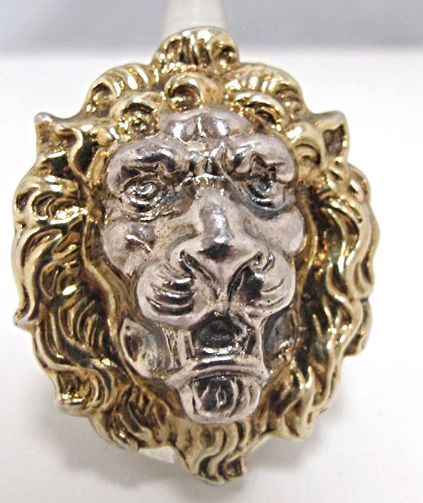 Possibly Silver or Silver Tone Adjustable Lion Ring (1 of 2)