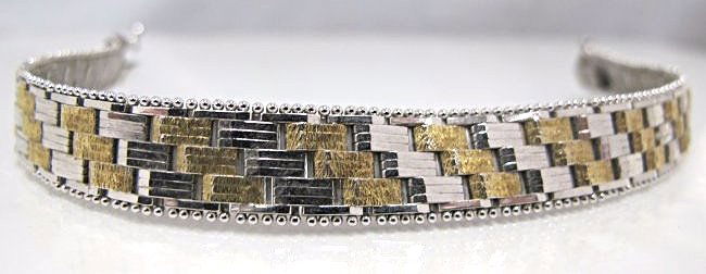 Sterling Silver Italian Link Bracelet, 7 1/2", approx.: Sterling Silver Italian Link Bracelet, 7 1/2", approx. 1/2" wide