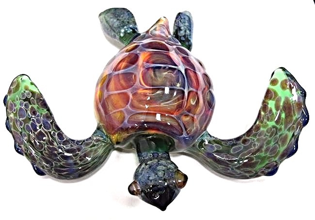Murano Style Art Glass Turtle, Signed (1 of 3)