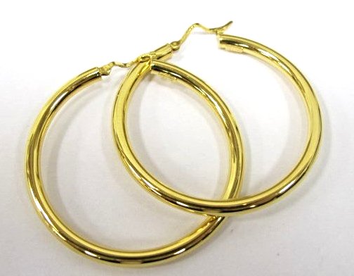 Charles Garnier 18K Yellow Gold Hoop Earrings: Charles Garnier 18K Yellow Gold Hoop Earrings3.18dwt 1 1/2" diameter