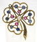 Vintage 14K Yellow Gold Sapphire, Ruby & Pearl Clover - 2
