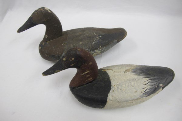 Pair of Canvasback Decoys by Aug Heinfield (1 of 3)