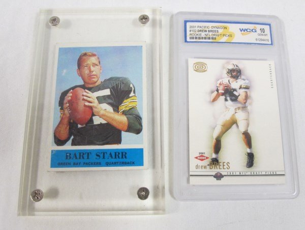 Drew Brees Graded Rookie Card and 1961 Bart Starr Card (1 of 5)