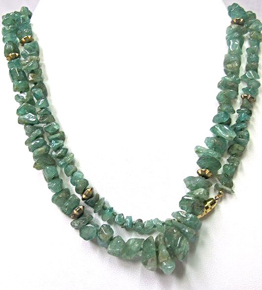 28" Emerald Bead Necklace: 28" Emerald Bead Necklace