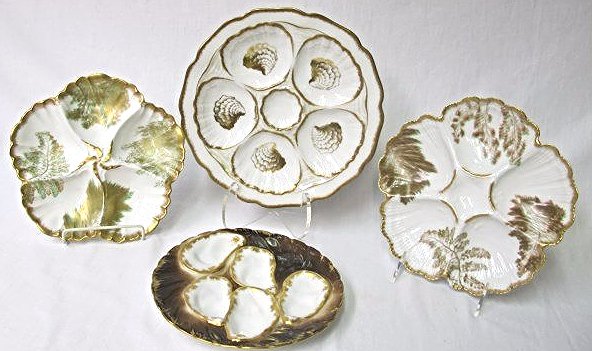 Collection of Four (4) Limoges Oyster Plates (1 of 8)