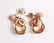 Pair of Chinese 14K Gold & Coral Earrings - 2