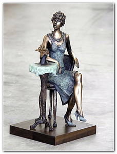 46T: Tarkay "Princess" bronze sculpture hand signed