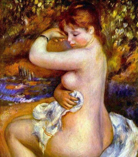 Renoir "After the Bath": High Quality Giclee' measuring approx. 16x20. The work is plate signed and in mint condition. Very low opening bid.