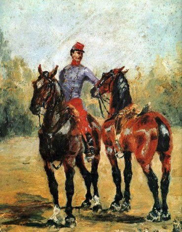 Toulouse Lautrec "Groom with Two Horses": High Quality Giclee' measuring approx. 16x20. The work is plate signed and in mint condition. Very low opening bid.