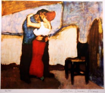 Picasso "The Embrace" ltd. Ed.: Picasso "The Embrace" .The work is a Estate Approved Limited Edition Giclée. Hand Signed and Numbered in pencil "Collection Domain Picasso". Printed on a heavy weight high quality arches type