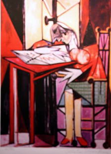 Picasso "Woman Reading" ltd. Ed.: Picasso "Woman Reading" .The work is a Estate Approved Limited Edition Giclée. Hand Signed and Numbered in pencil "Collection Domain Picasso". Printed on a heavy weight high quality arches type