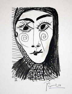 Picasso limited edition lithograph: Picasso limited edition lithograph, signed and numbered measuring approx. 13x10 1/4 (image). The work is also framed and matted in mint condition."Le Gout Du Bonheur Suite"