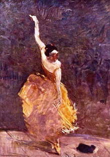 Toulouse Lautrec "The Dancing Girl": High Quality Giclee' measuring approx. 16x20. The work is plate signed and in mint condition. Very low opening bid.