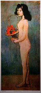 Picasso "Girl with Basket of Flowers" ltd. Ed.: Picasso "Girl with Basket of Flowers" .The work is a Estate Approved Limited Edition Giclée. Hand Signed and Numbered in pencil "Collection Domain Picasso". Printed on a heavy weight high quality