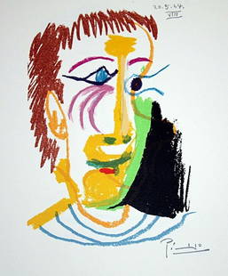 Picasso limited edition lithograph: Picasso limited edition lithograph, signed and numbered measuring approx. 13x10 1/4 (image). The work is also framed and matted in mint condition."Le Gout Du Bonheur Suite"