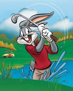 "Golfing Bugs Bunny" Warner Bros.: Warner Bros. "Golfing Bugs" High quality giclee measuring approx. 20x16. The work is in a very small edition and mint condition.