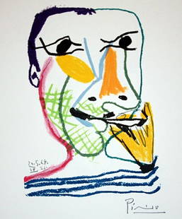 Picasso limited edition lithograph: Picasso limited edition lithograph, signed and numbered measuring approx. 13x10 1/4 (image). The work is also framed and matted in mint condition."Le Gout Du Bonheur Suite"