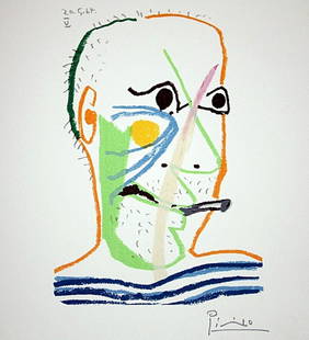 Picasso limited edition lithograph: Picasso limited edition lithograph, signed and numbered measuring approx. 13x10 1/4 (image). The work is also framed and matted in mint condition."Le Gout Du Bonheur Suite"