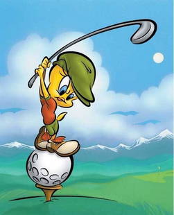 "Golfing Tweety" Warner Bros.: Warner Bros. "Golfing Tweety" High quality giclee measuring approx. 20x16. The work is in a very small edition and mint condition.