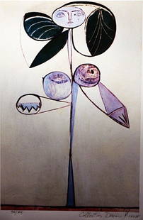 Picasso "Woman-Flower" ltd. Ed.: Picasso "Woman-Flower" .The work is a Estate Approved Limited Edition Giclée. Hand Signed and Numbered in pencil "Collection Domain Picasso".Printed on a heavy weight high quality arches type