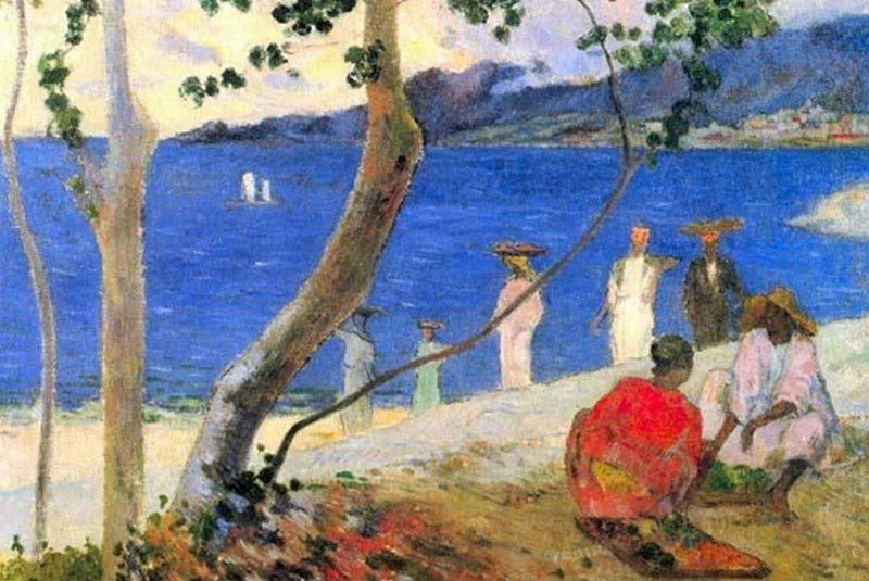 Gauguin "Beach Scene": High Quality Giclee' measuring approx. 16x20. The work is plate signed and in mint condition. Very low opening bid.