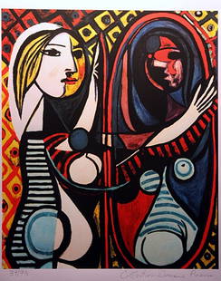 Picasso "Girl Before Mirror" ltd. Ed.: Picasso "Girl before Mirror" .The work is a Estate Approved Limited Edition Giclée. Hand Signed and Numbered in pencil "Collection Domain Picasso". Printed on a heavy weight high quality arches