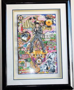 Fazzino "Remembering Elvis": Fazzino "Rembering Elvis" original limited edition 3-d work. The work is signed and numbered in mint condition very rare measurng approx. 36 x27 framed.