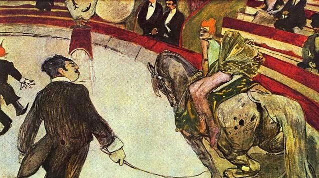 Toulouse Lautrec "In the Circus": High Quality Giclee' measuring approx. 16x20. The work is plate signed and in mint condition. Very low opening bid.